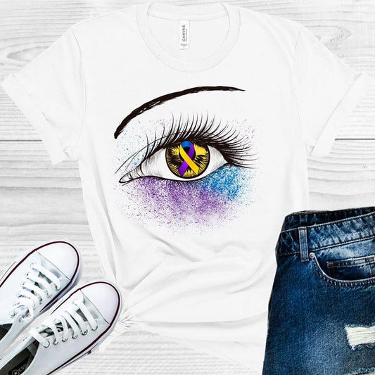 Purple & Yellow & Blue Ribbon Awareness Eye Graphic Tee