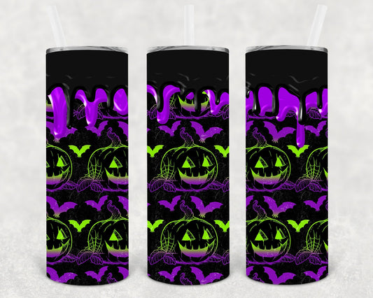 Purple and Green Pumpkins 20 oz Skinny Tumbler