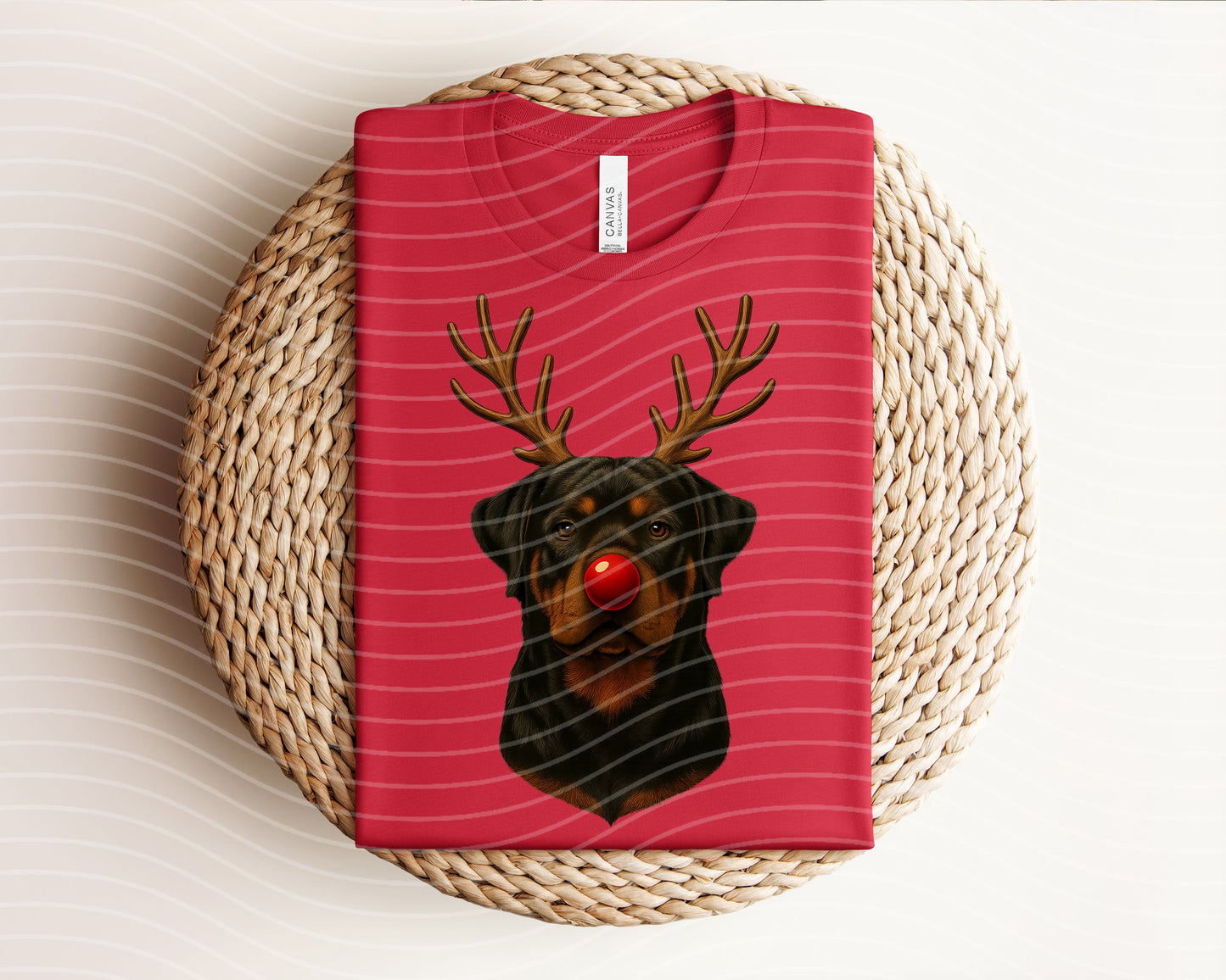 Reindeer Rottweiler Graphic Tee