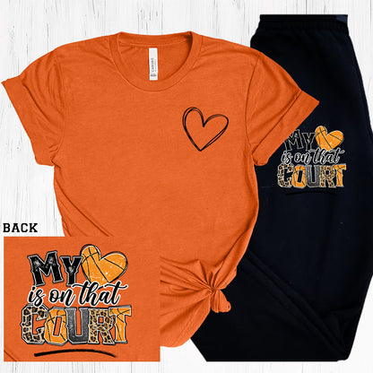 My Heart is on That Court Basketball Graphic Tee