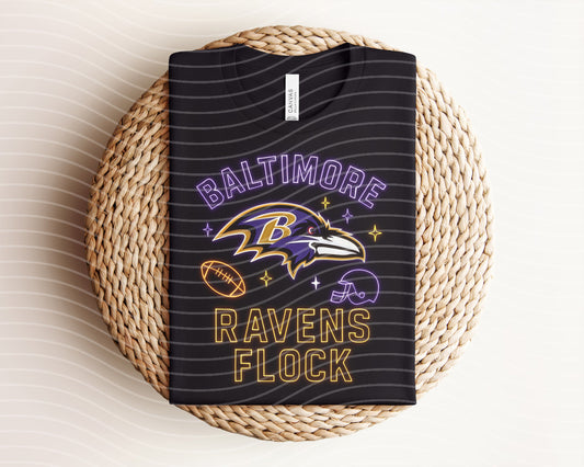 Ravens Flock Neon Graphic Tee
