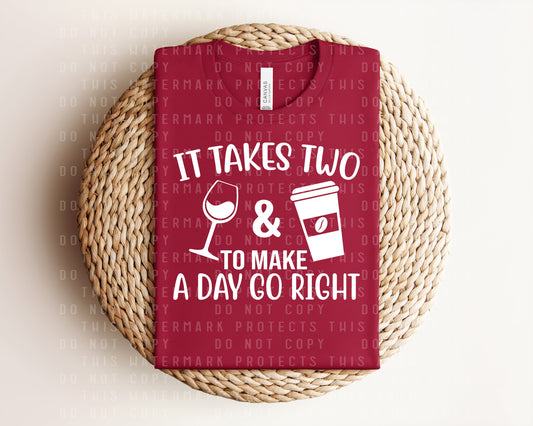 It Takes Two to Make a Day Go Right Graphic Tee