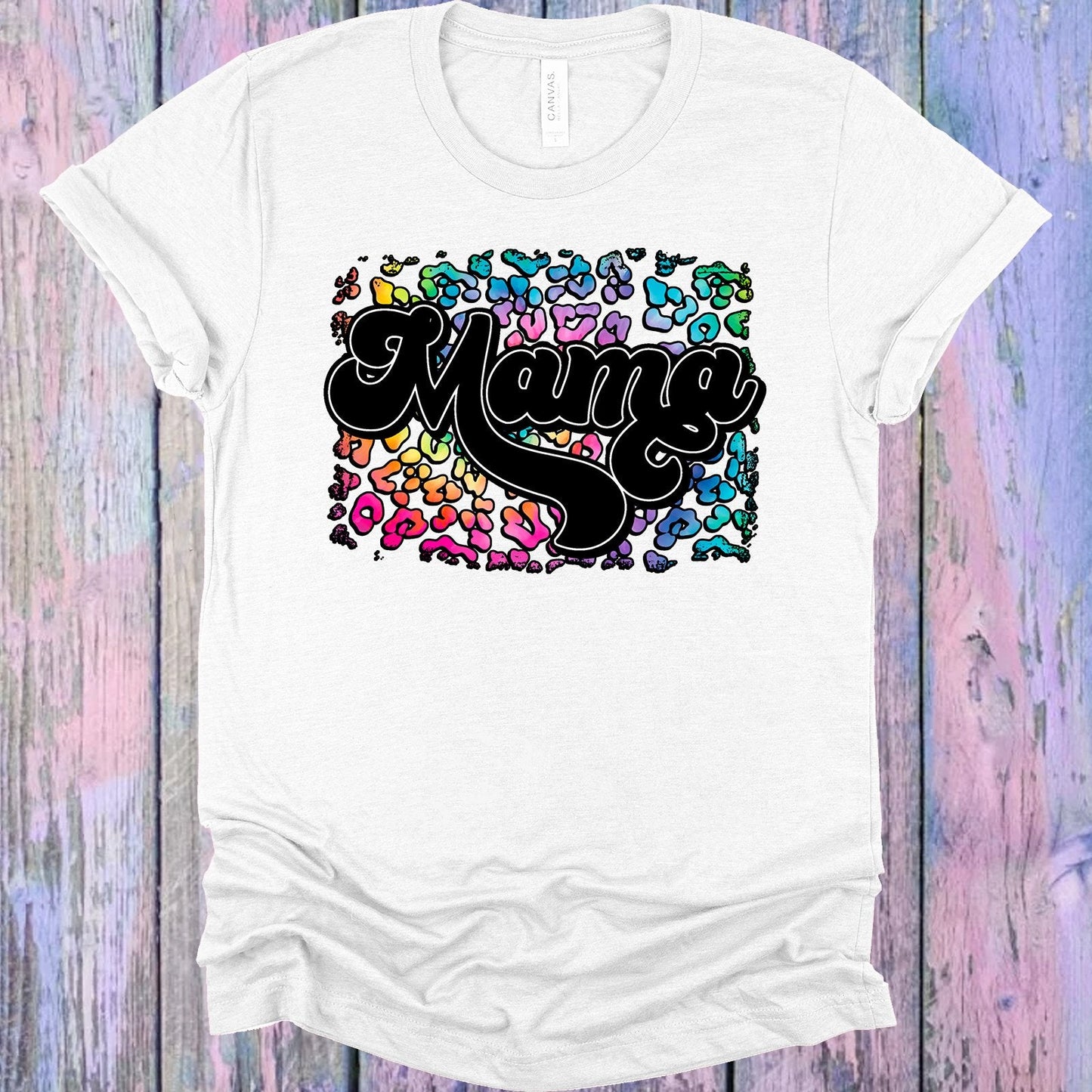 Rainbow Leopard Mama Graphic Tee