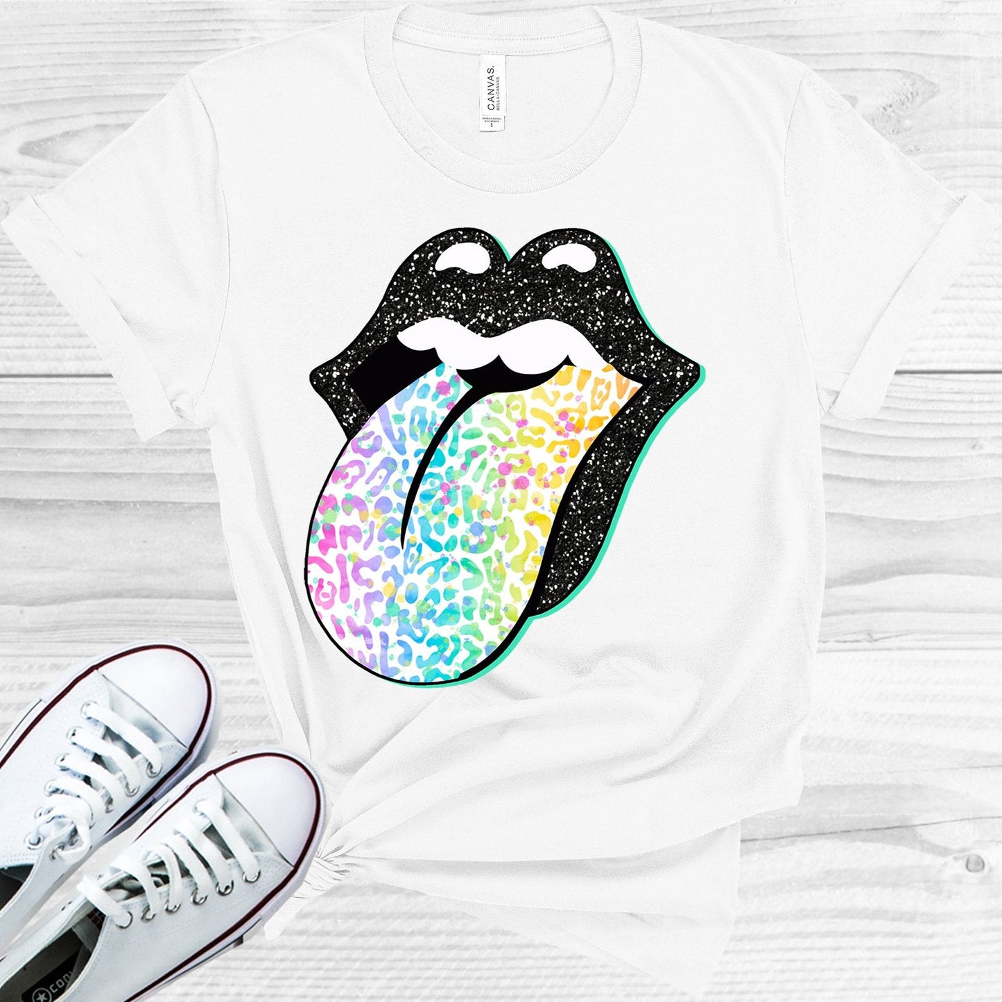 Rainbow Leopard Tongue Graphic Tee