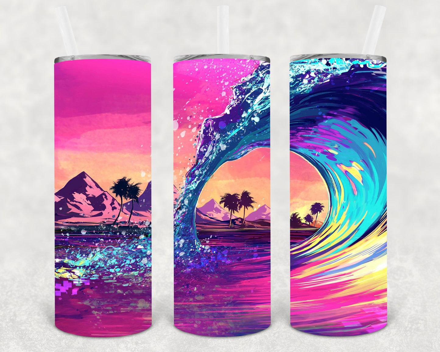 Rainbow Wave 20 oz Skinny Tumbler