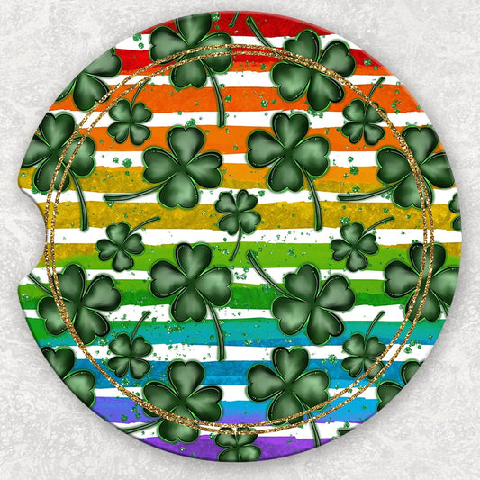 Car Coaster Set - Rainbows and Clovers