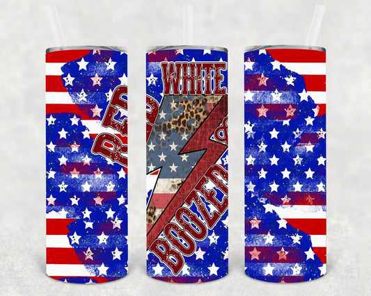Red White & Boozed 20 oz Skinny Tumbler