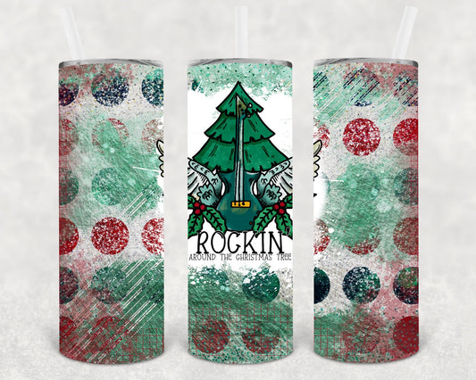 Rockin Around the Christmas Tree 20 oz Skinny Tumbler