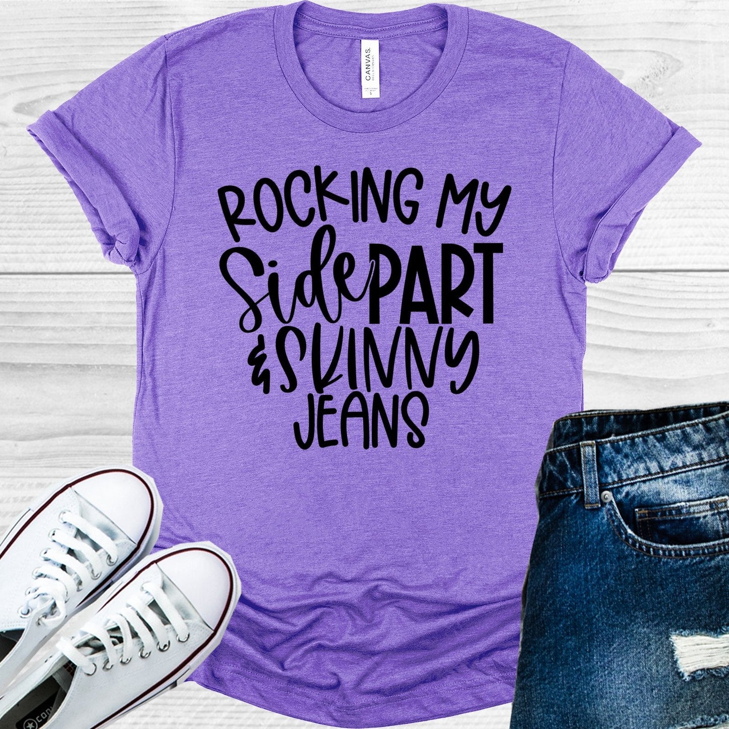 Rocking My Side Part and Skinny Jeans Graphic Tee