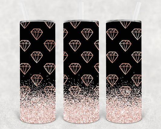 Rose Gold Diamonds 20 oz Skinny Tumbler