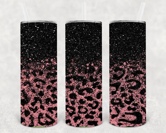 Rose Gold Leopard 20 oz Skinny Tumbler