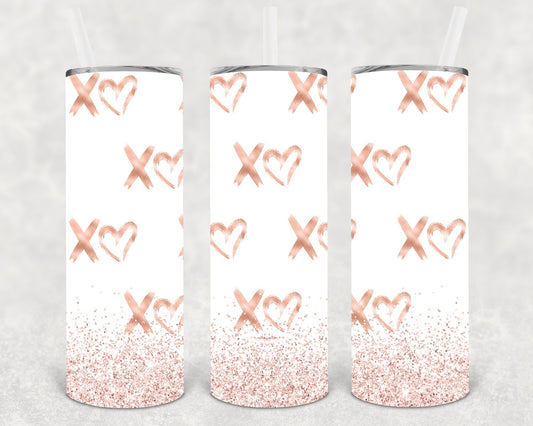 Rose Gold XOXO 20 oz Skinny Tumbler