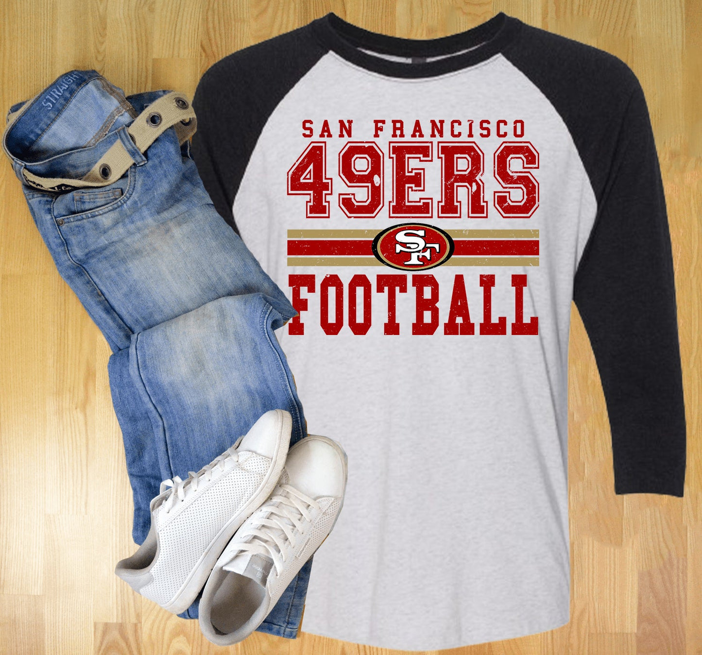 49ers Football Distressed Graphic Tee