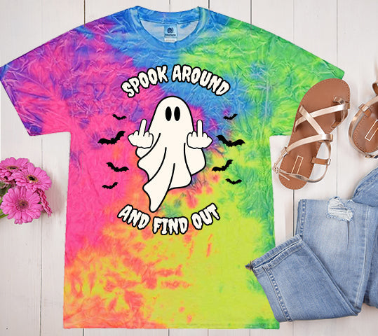 Spook Around and Find Out - Tie Dye Graphic Tee