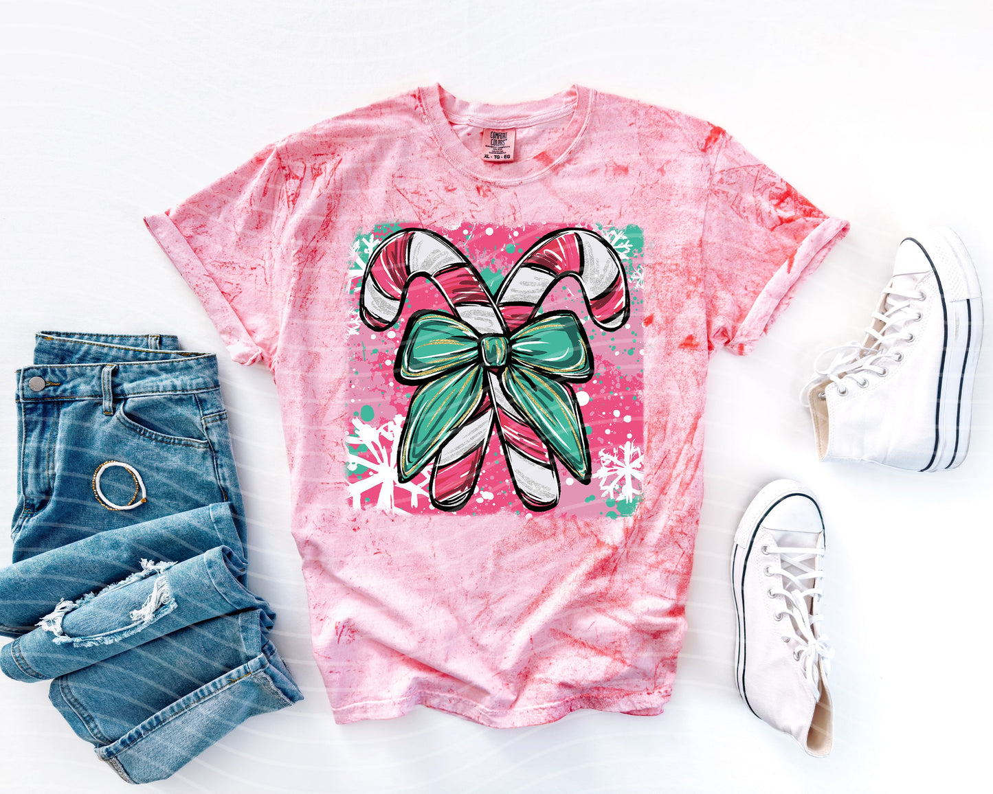 Painted Candy Cane Graphic Tee