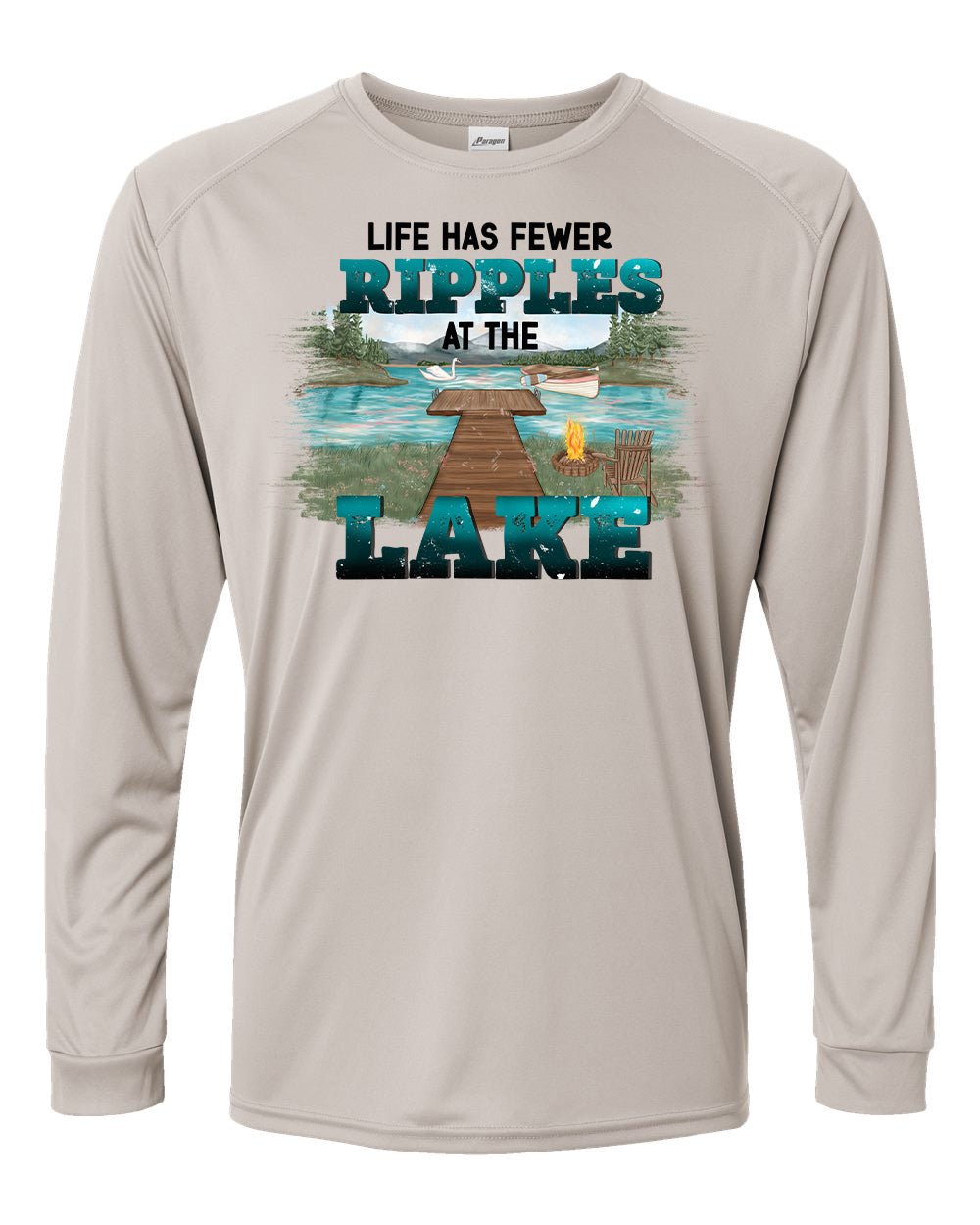 Life Has Fewer Ripples at the Lake UPF Long Sleeve Perfomance Tee