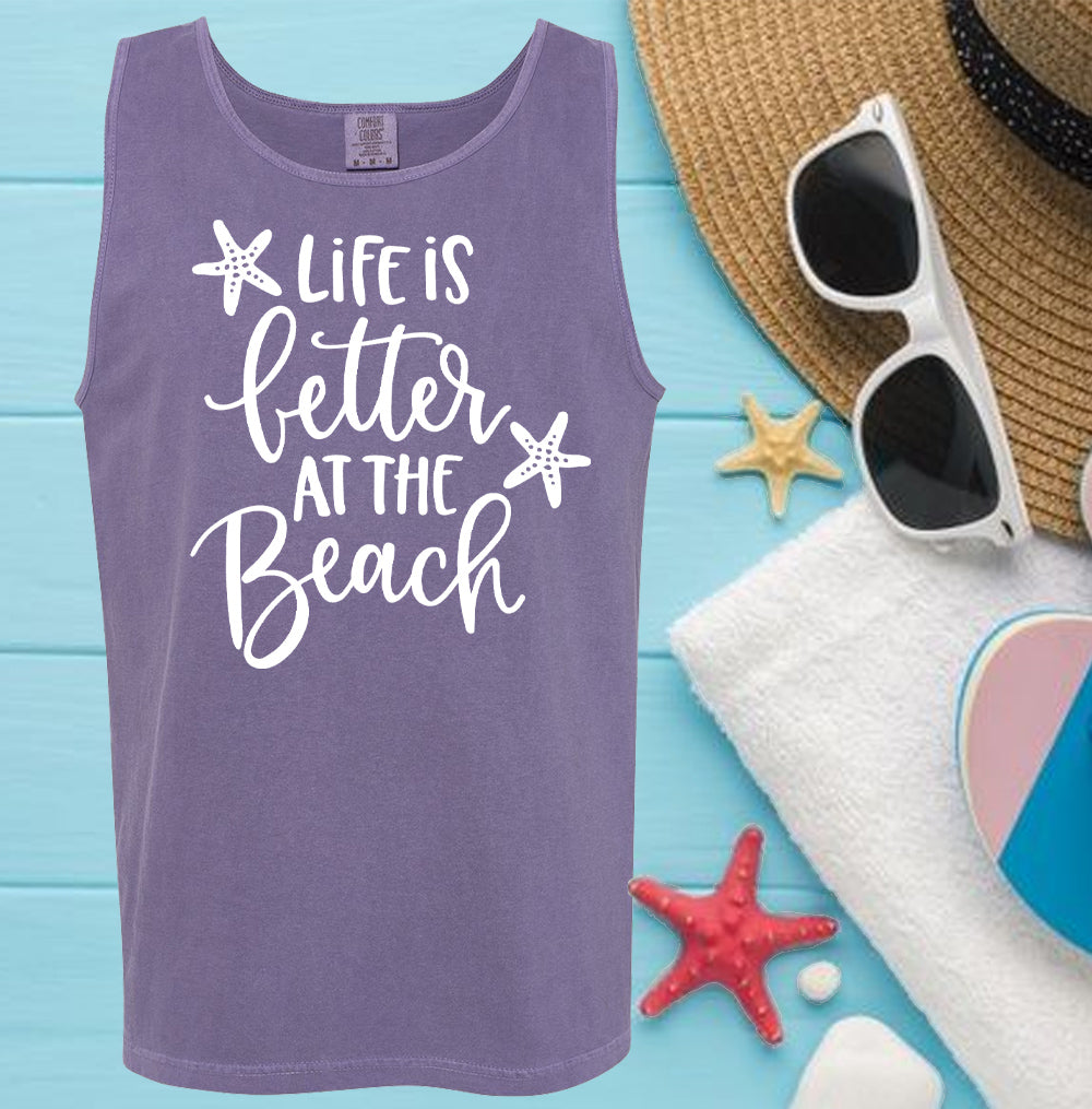 Life is Better at the Beach - Comfort Colors Graphic Tank Top