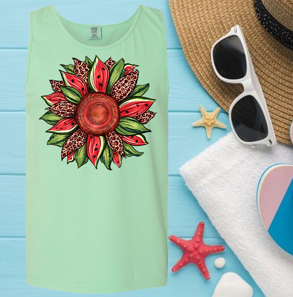 Watermelon Sunflower - Comfort Colors Graphic Tank Top