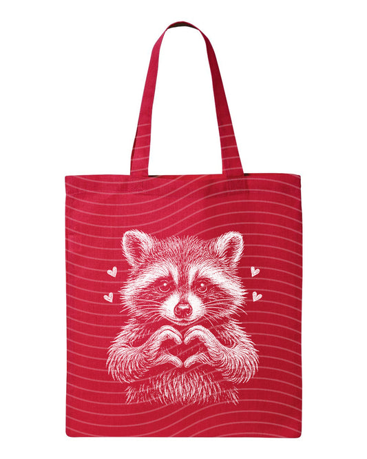 Black and White Raccoon Tote