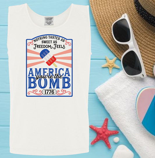 America You're the Bomb - Comfort Colors Graphic Tank Top