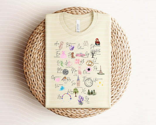 Swiftie Alphabet Graphic Tee