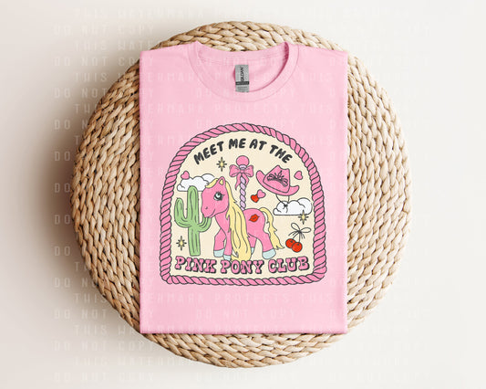 Meet Me at the Pink Pony Club Graphic Tee