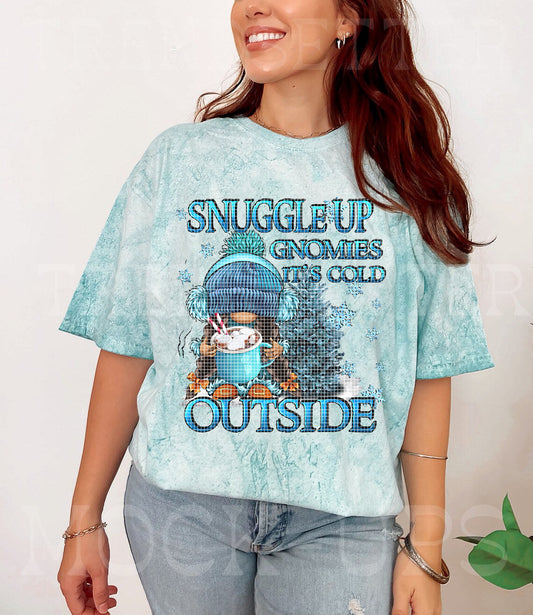 Snuggle Up Gnomies It's Cold Outside Graphic Tee