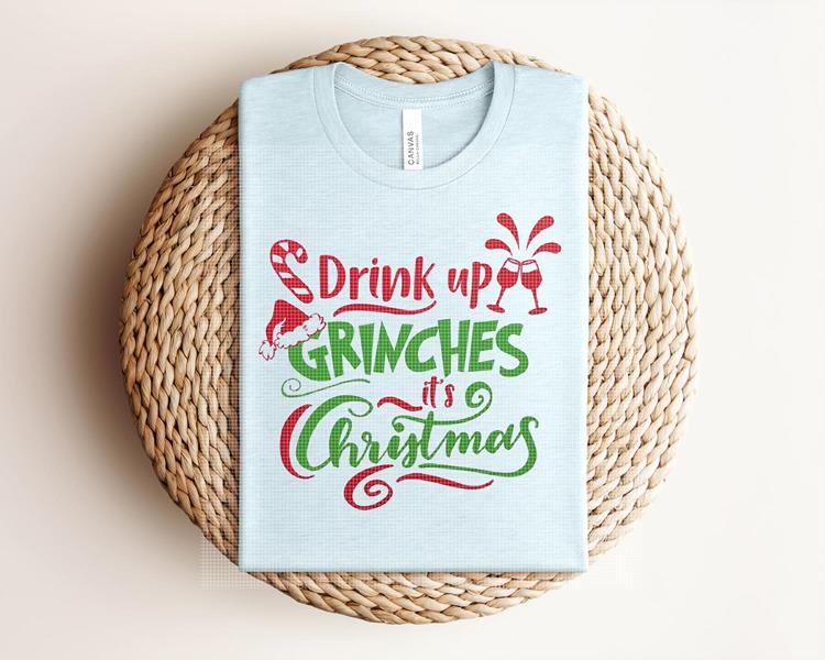 Drink Up It's Christmas Graphic Tee