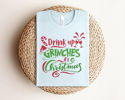 Drink Up It's Christmas Graphic Tee