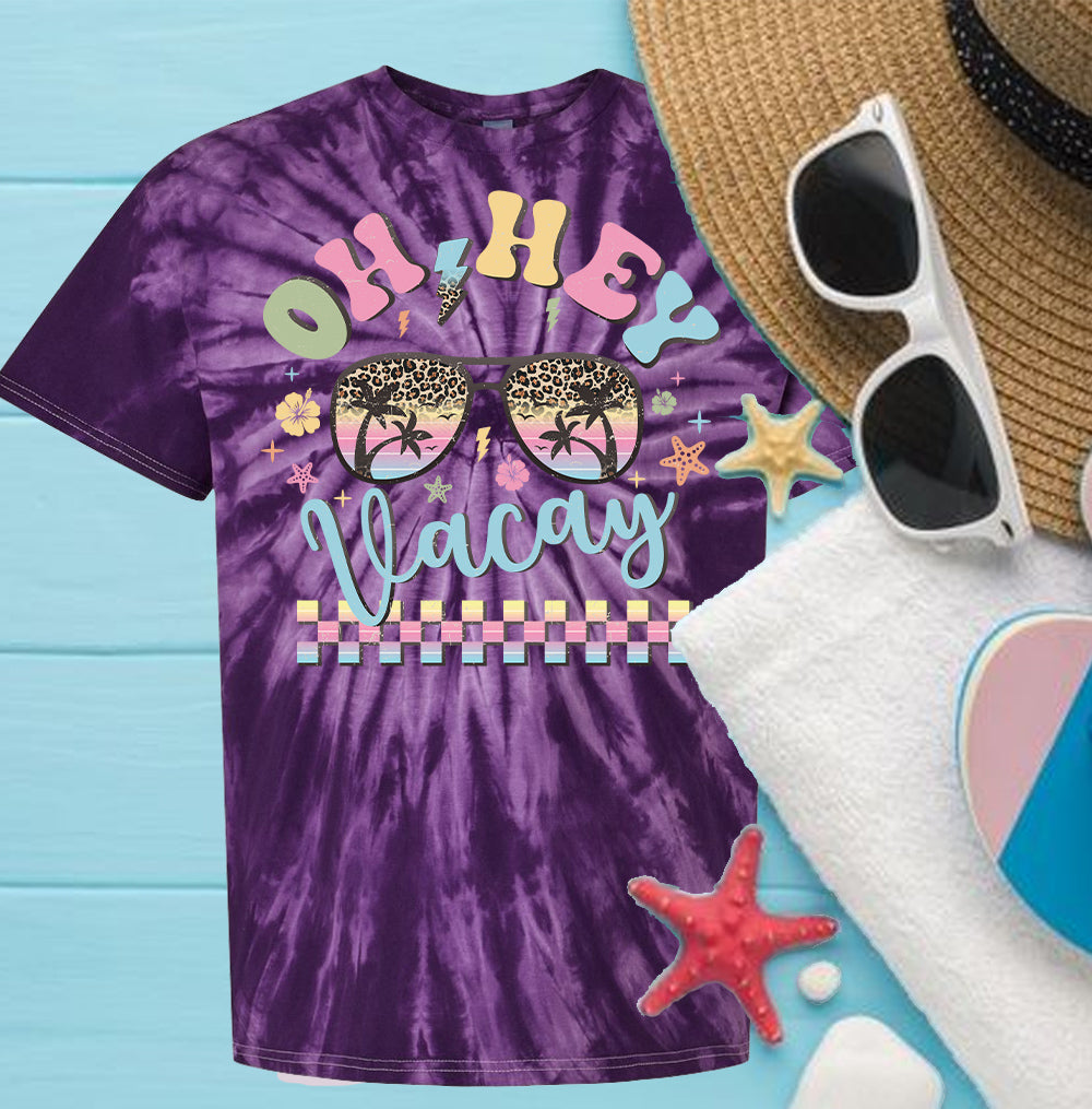 Oh Hey Vacay - Tie Dye Graphic Tee