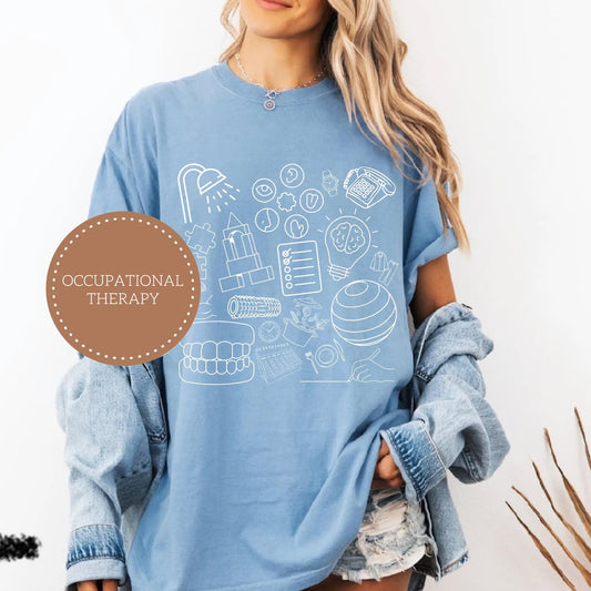 Occupational Therapy Doodle Icons Graphic Tee