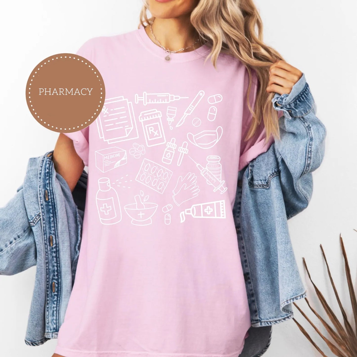 Pharmacy Doodle Icons Graphic Tee