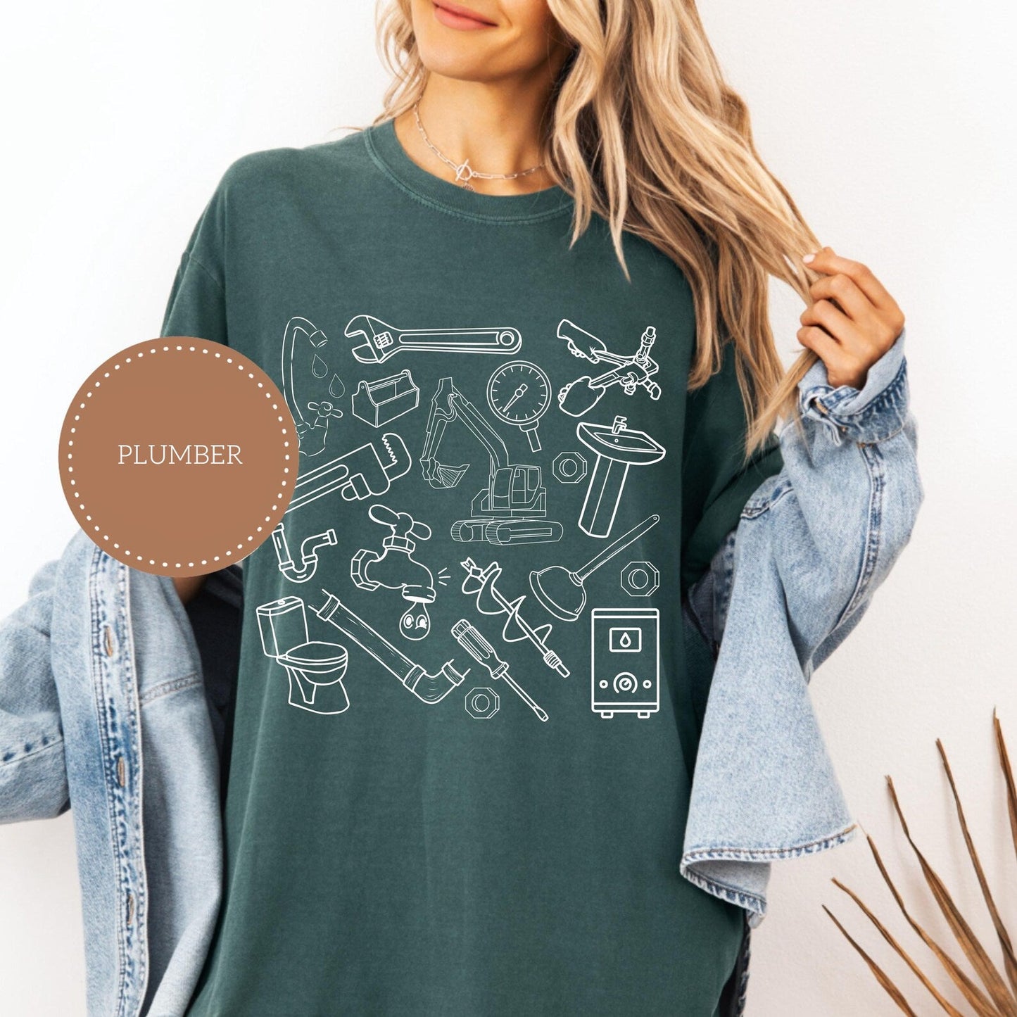 Plumber Doodle Icons Graphic Tee