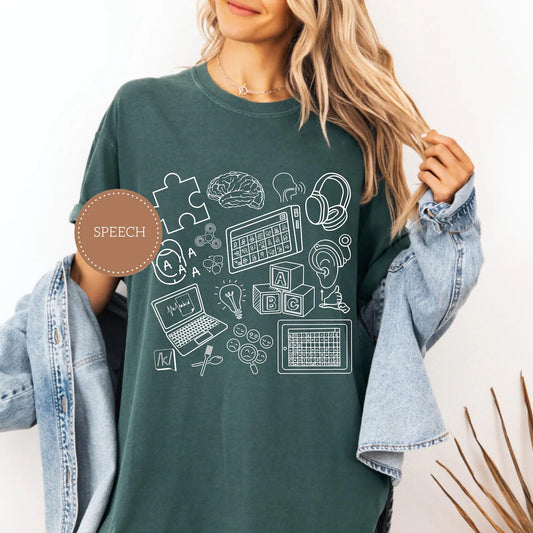 Speech Doodle Icons Graphic Tee