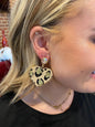 Don't Go Breaking My Heart Gold Leopard Stud Earrings, Cream