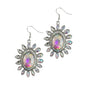 Silver Sun Earrings with AB Stones