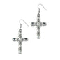 Clear Crystal Cross Earrings