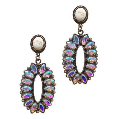 Linked To You Aurora Borealis Copper Drop Earrings