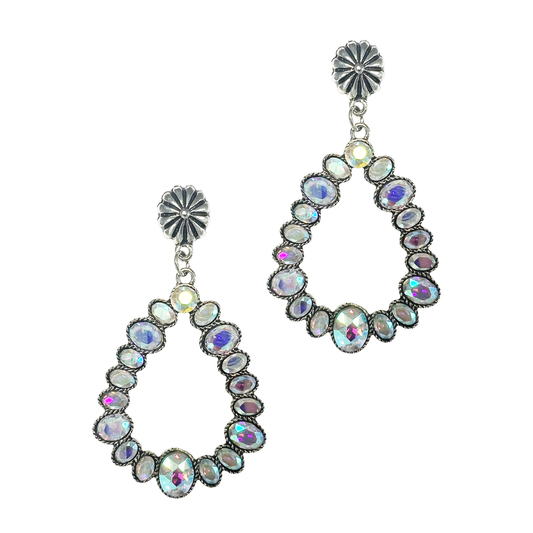 Glowing and Perfection Silver Earrings with AB Crystals