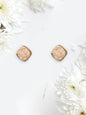 Square Aurora Borealis Stud Earrings