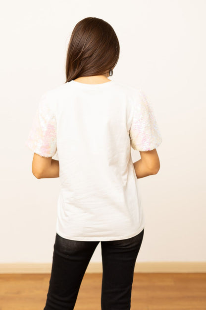 Footballs on Princess Top, White