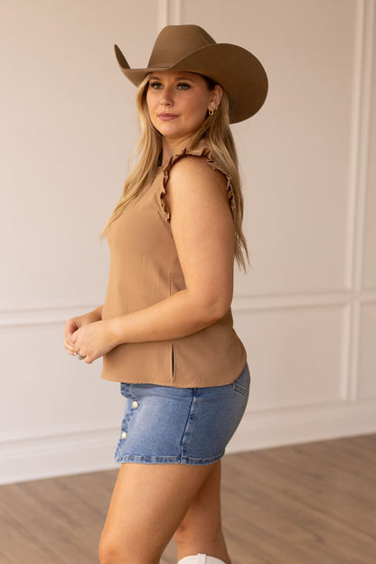 The Lacey Mid-Wash Denim Skort