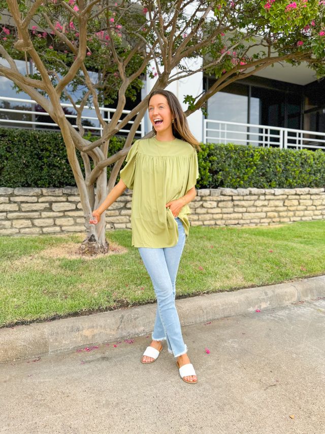 Sage Blouse with Bow