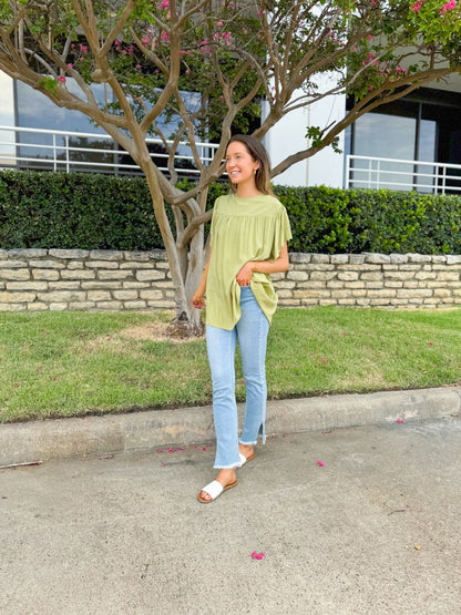 Sage Blouse with Bow