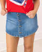 The Lacey Mid-Wash Denim Skort