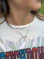 Icy MAMA Silver Chain Necklace With Silver Jeweled MAMA Pendant
