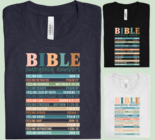 Bible Emergency Numbers - Graphic Tee