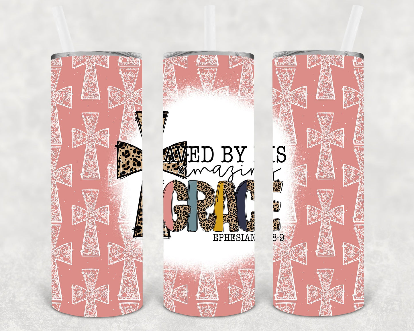 Saved By His Amazing Grace 20 oz Skinny Tumbler