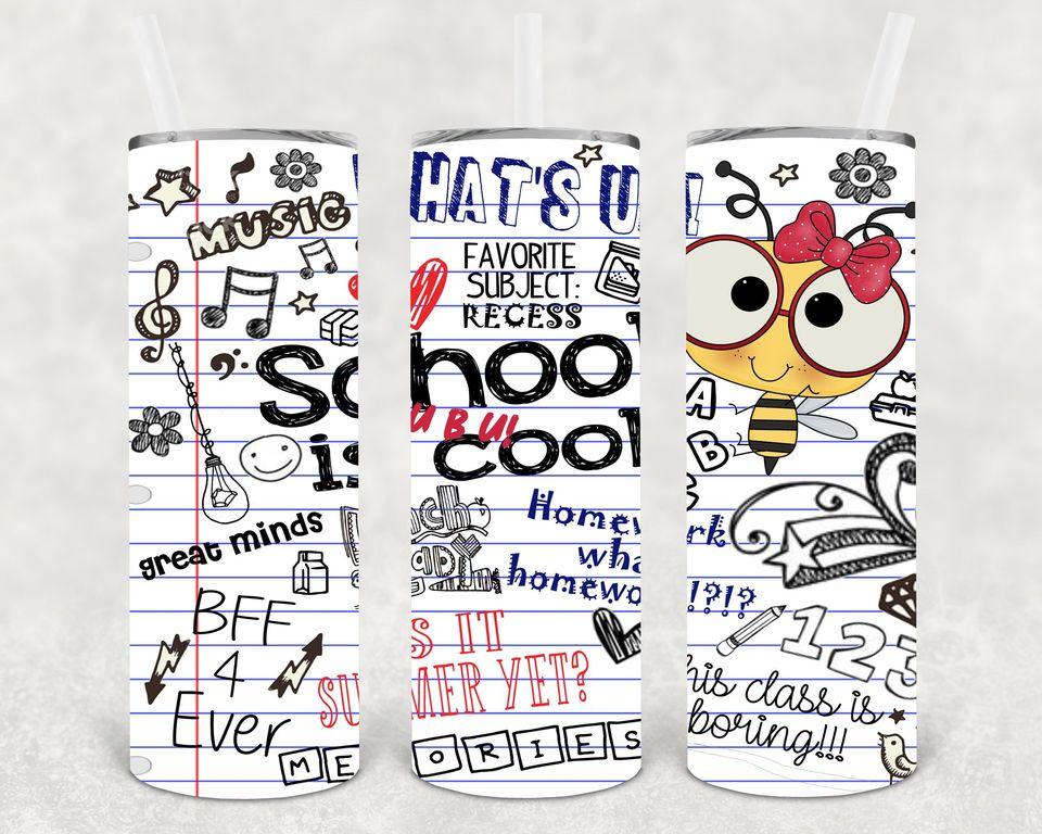 School is Cool 20 oz Skinny Tumbler