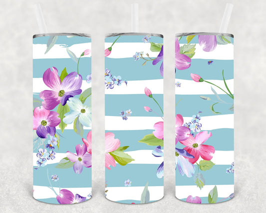 Shabby Floral 20 oz Skinny Tumbler